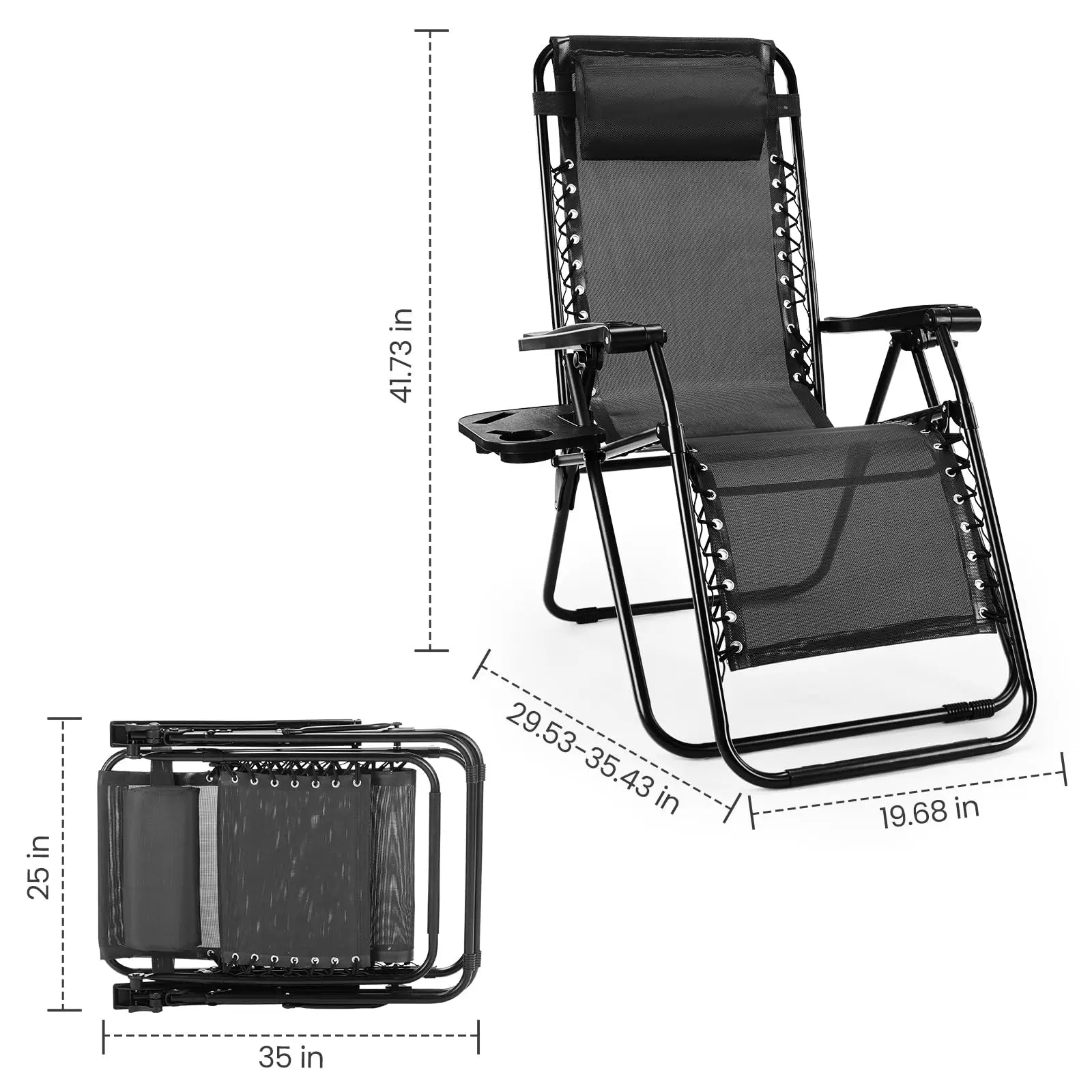 JHK Zero Gravity Portable Recliner Camping Patio Outdoor Chair(s)