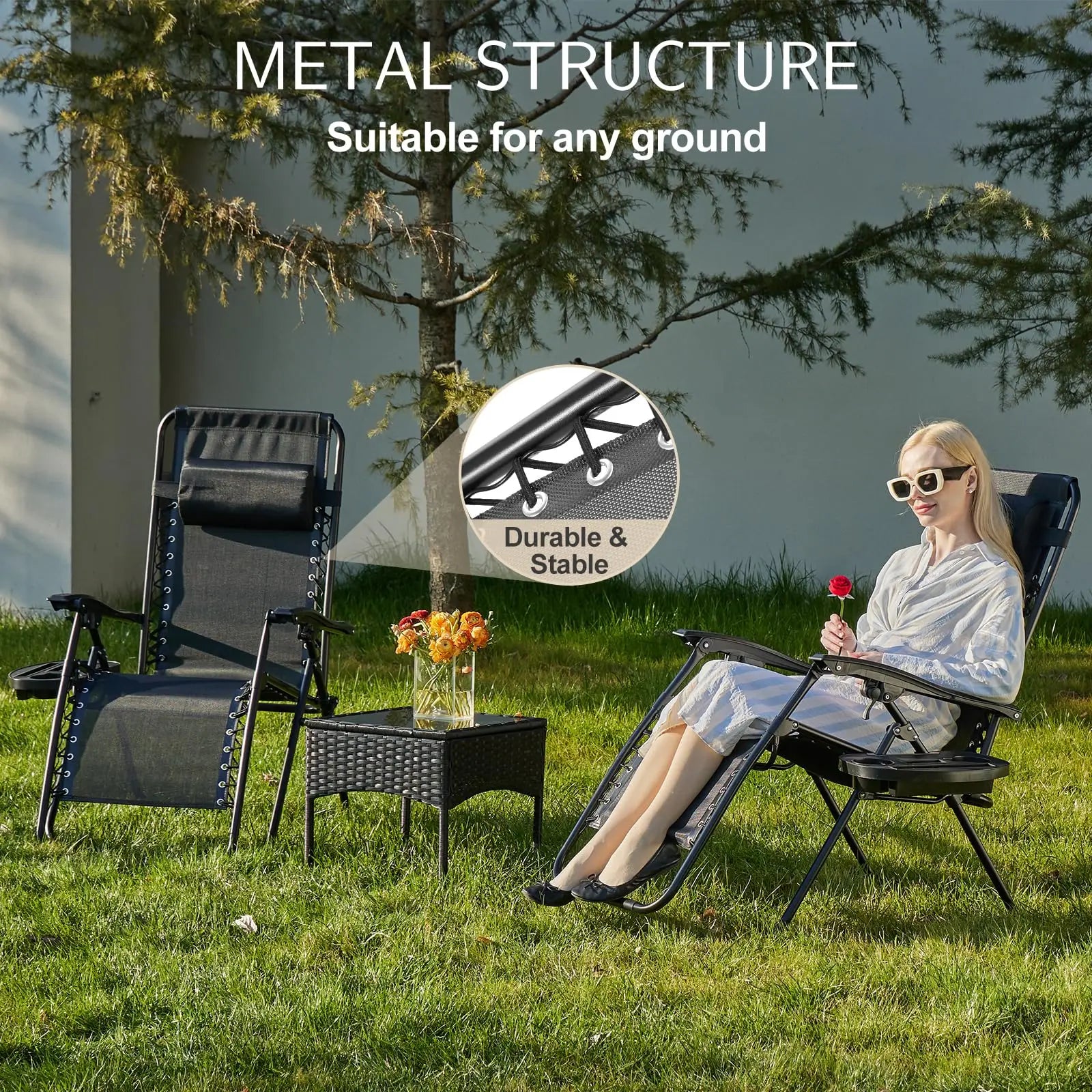 JHK Zero Gravity Portable Recliner Camping Patio Outdoor Chair(s)