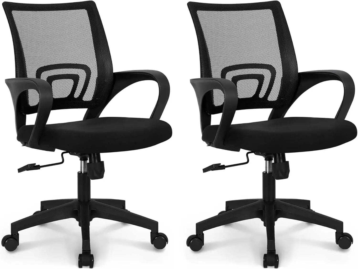 Black Mesh Gaming Office Chair Mid Back Lumbar Support