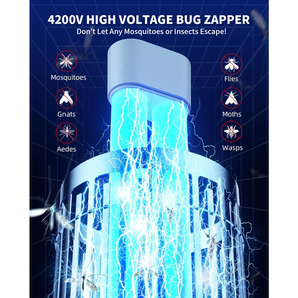 Outdoor Mosquito Zapper with Dual LED Light 4200V Fly Zapper