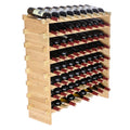 48/72 Bottle Stackable Modular Wine Rack Free Standing Wine Storage Rack Bamboo Wine Holder Display Shelves for Cellar