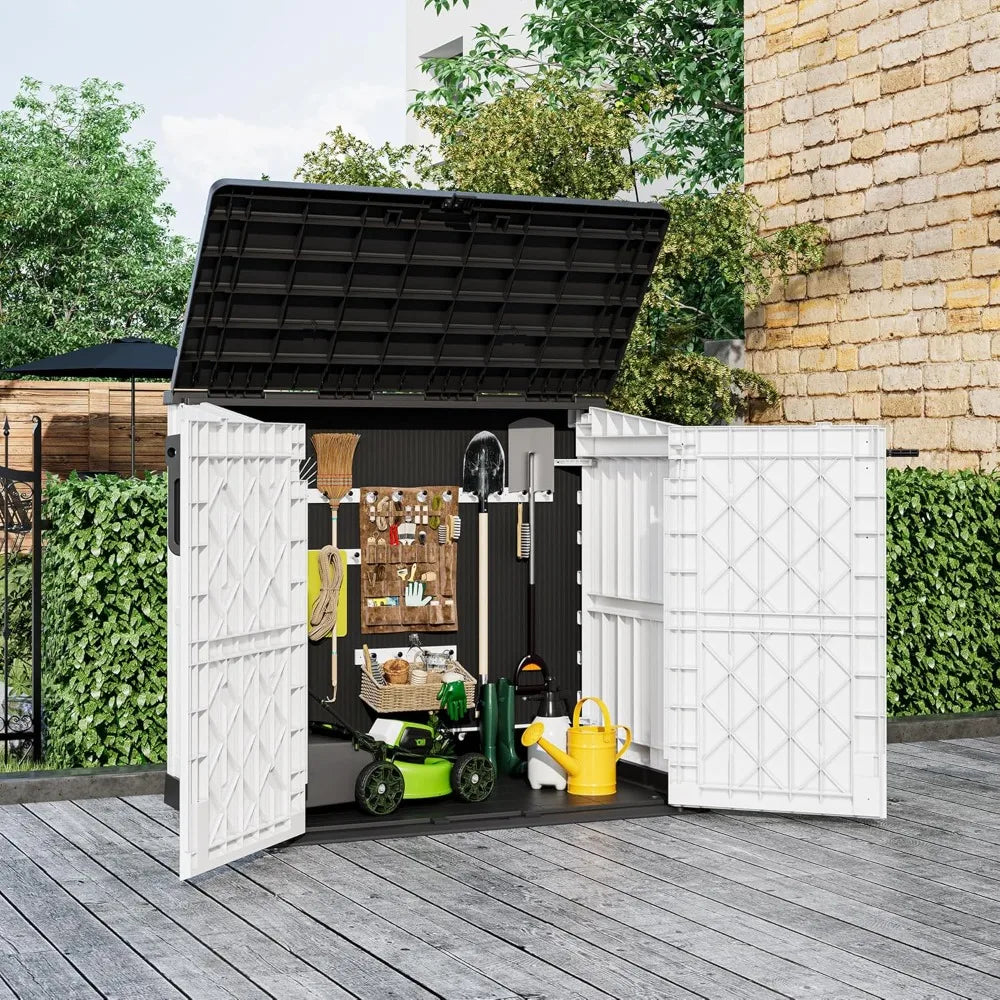 36 Cu Ft Outdoor Storage Shed with Lockable Doors, Waterproof