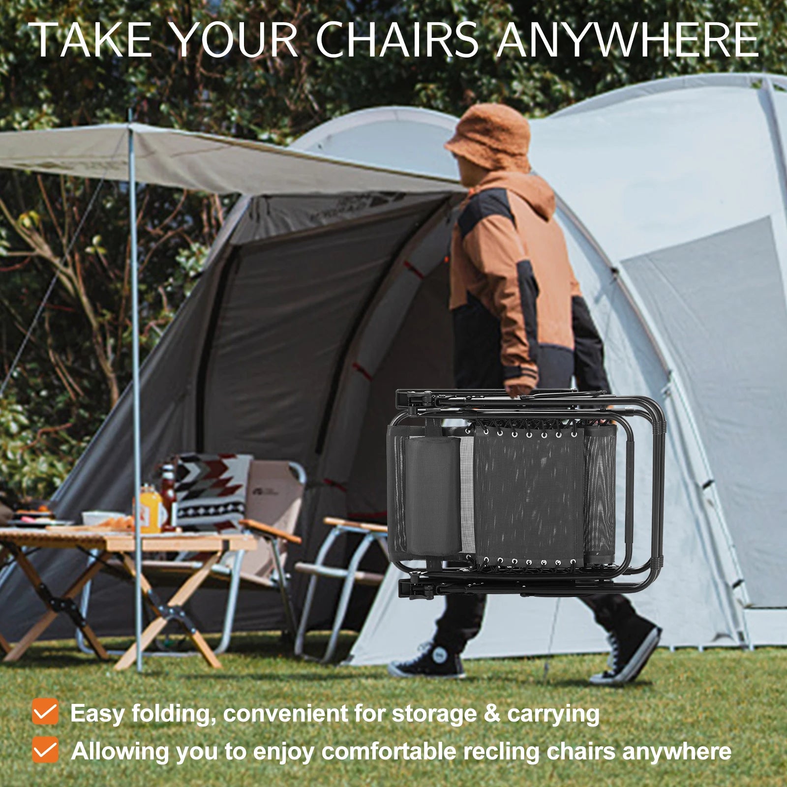 JHK Zero Gravity Portable Recliner Camping Patio Outdoor Chair(s)