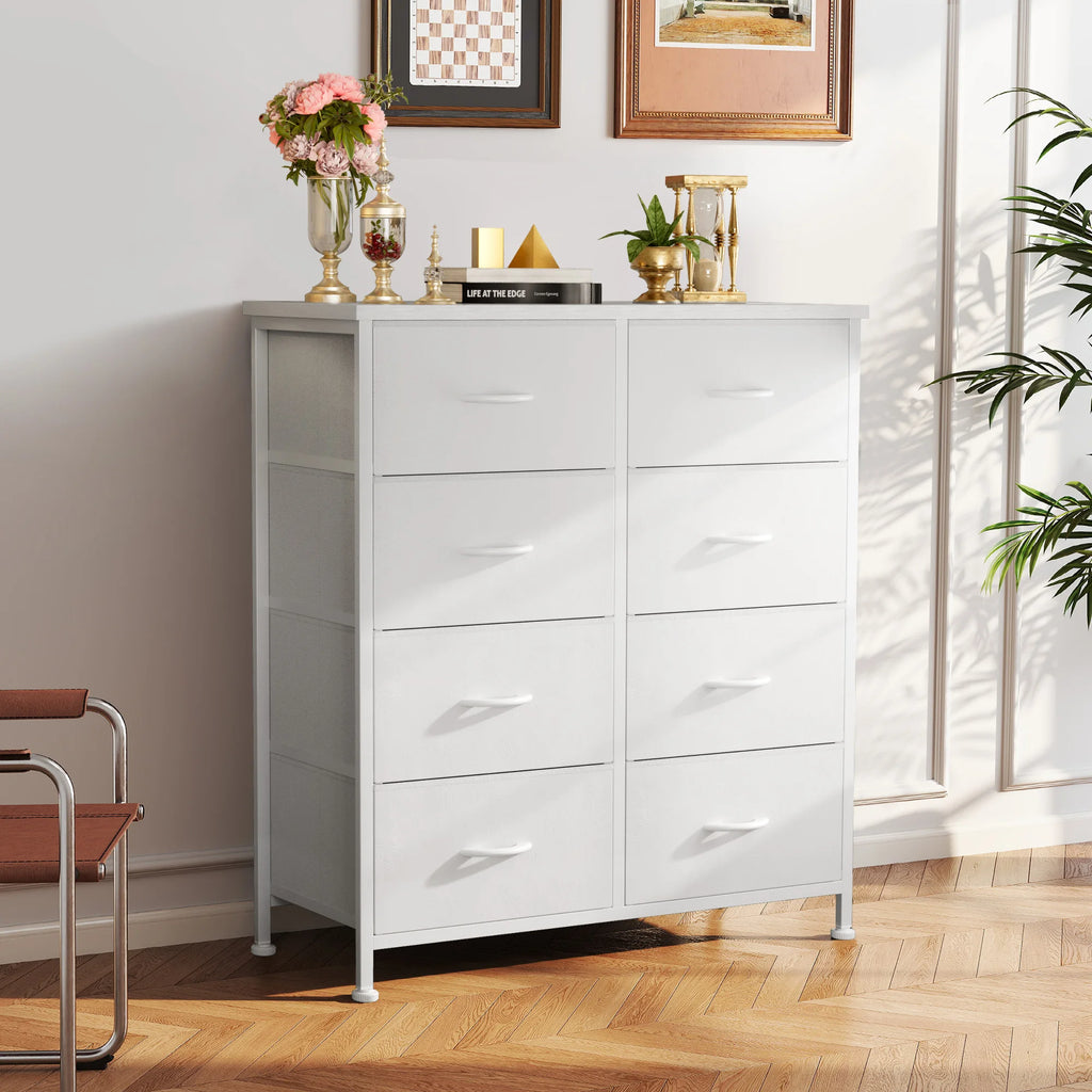Dresser Children's Wardrobe For Bedroom With 8 Fabric Drawers Storage Cabinet Steel Frame Assembly Closet For Home Furniture