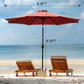10FT Solar Patio Umbrella with 32 LED Lights
