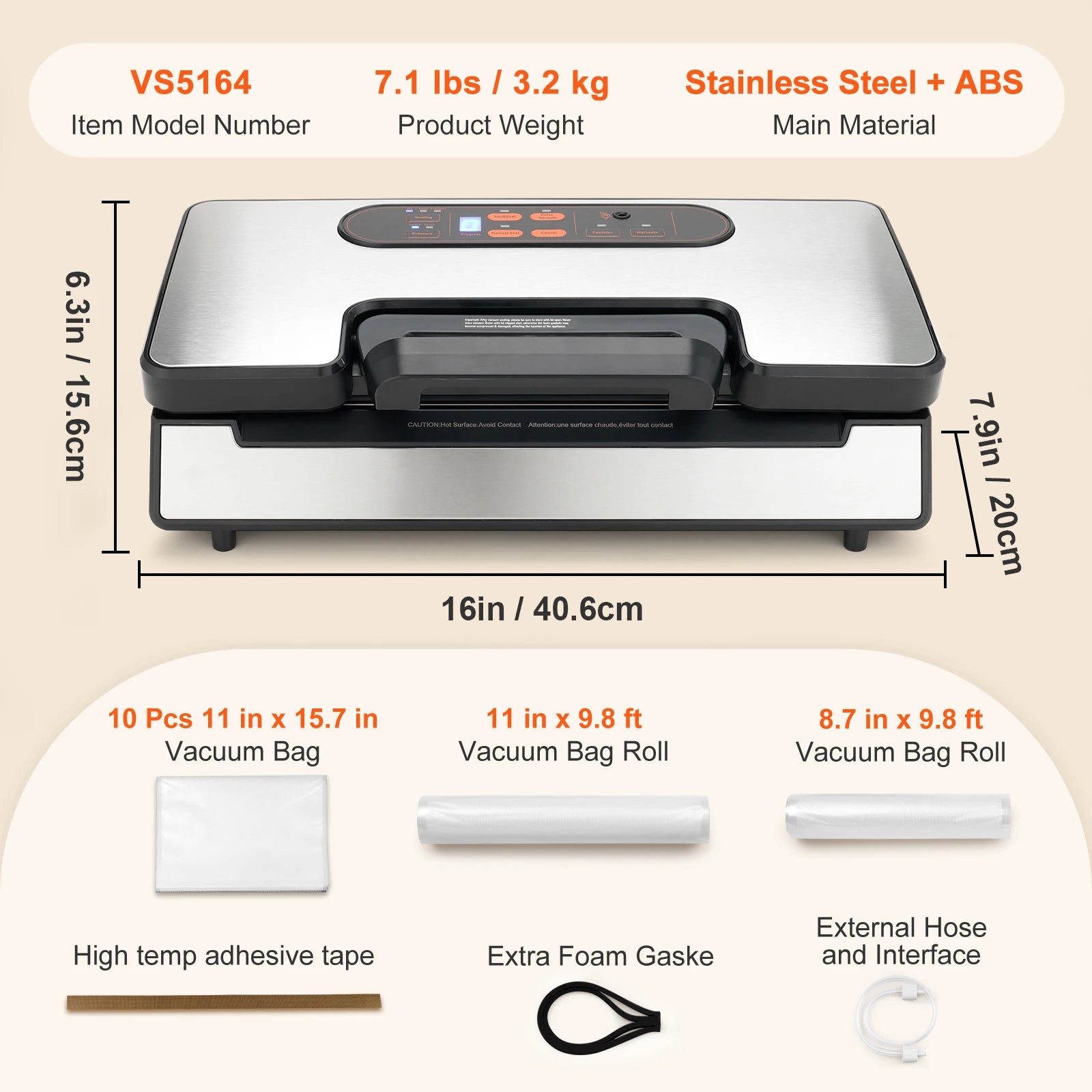 Vacuum Sealer Packaging Machine with Free 10pcs Vacuum bags