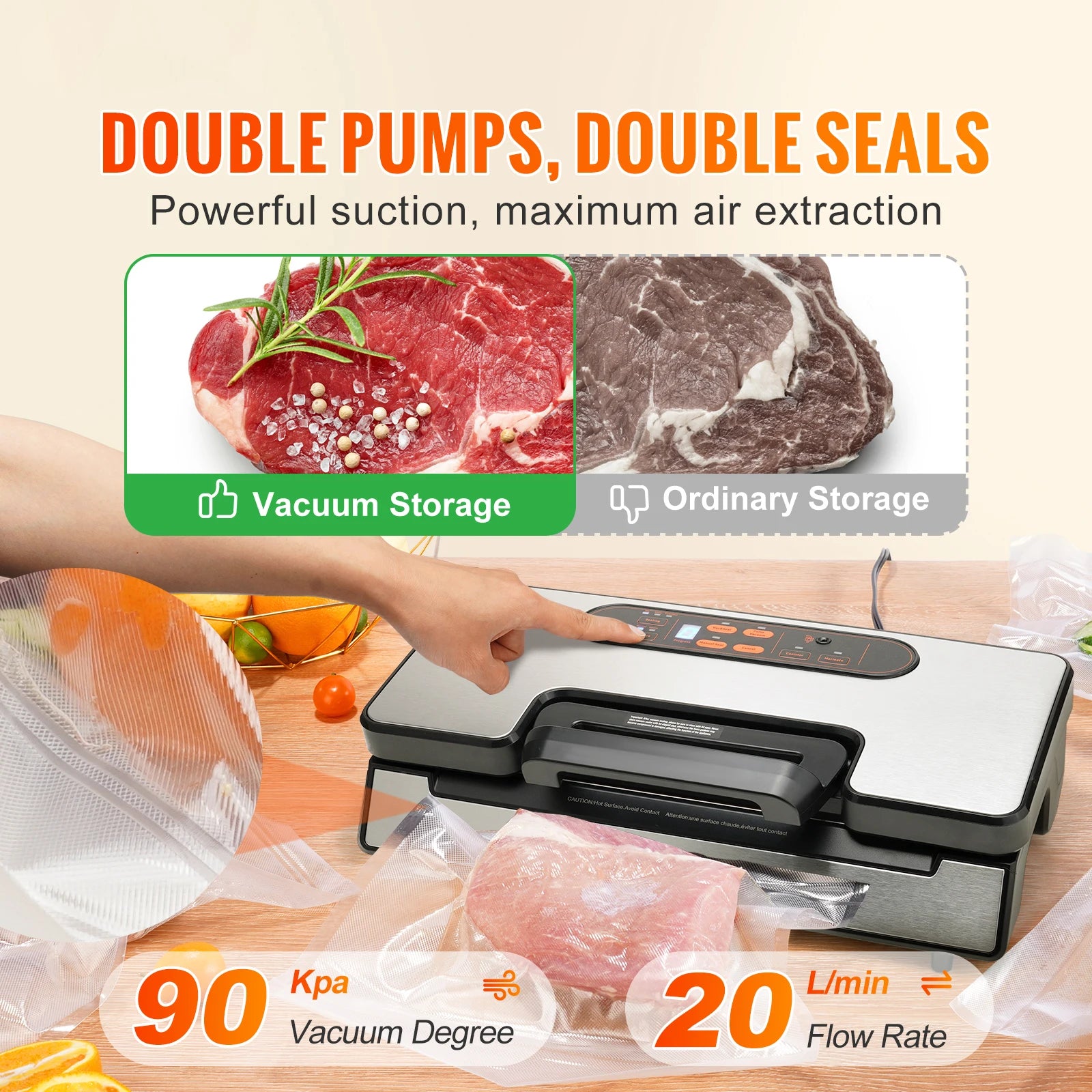 Vacuum Sealer Packaging Machine with Free 10pcs Vacuum bags