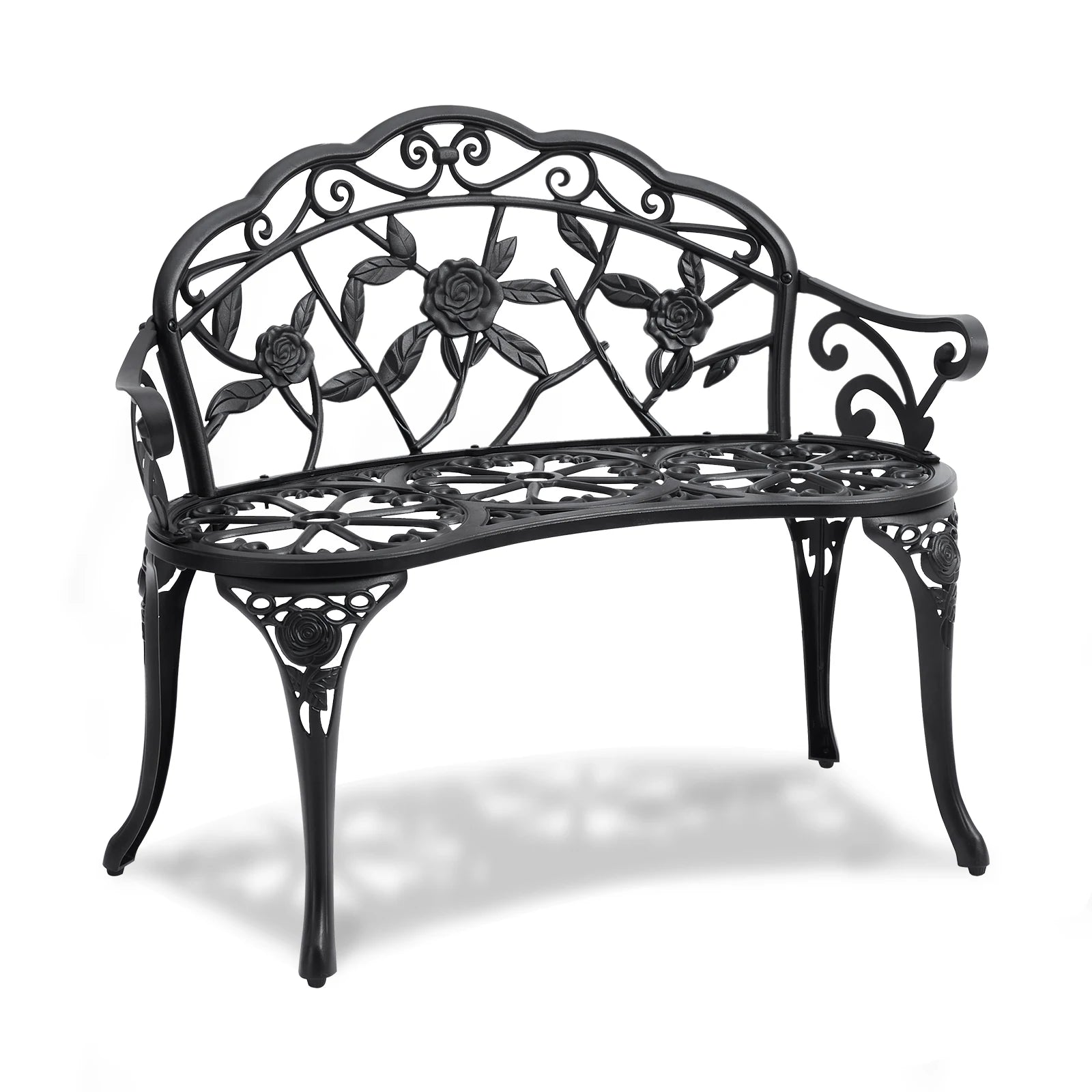 Outdoor Bench Wooden Metal Garden Bench.