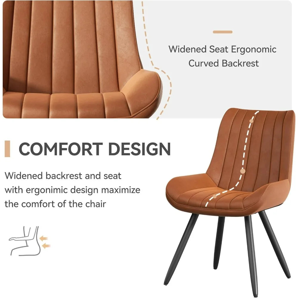 Mid-Century Modern Soft Cushion Chairs Set of 6
