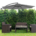 10FT Outdoor Patio Umbrella Hanging Cantilever with Easy Tilt Adjustment UV Protection