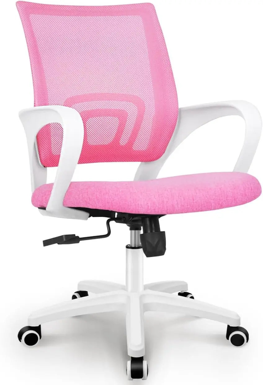 Black Mesh Gaming Office Chair Mid Back Lumbar Support