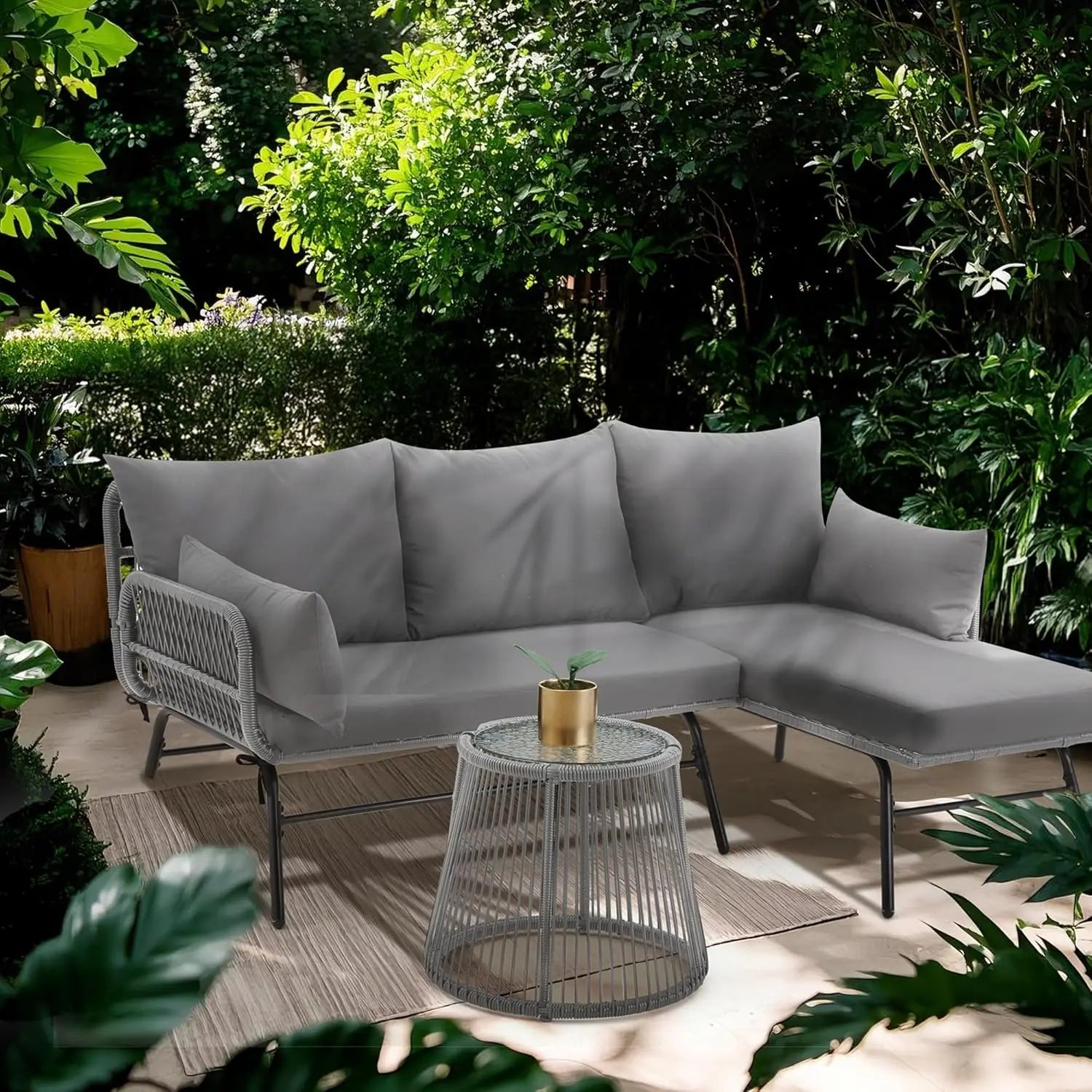 Outdoor Patio Furniture Set - Modern Boho Furniture 20" Wide Seating