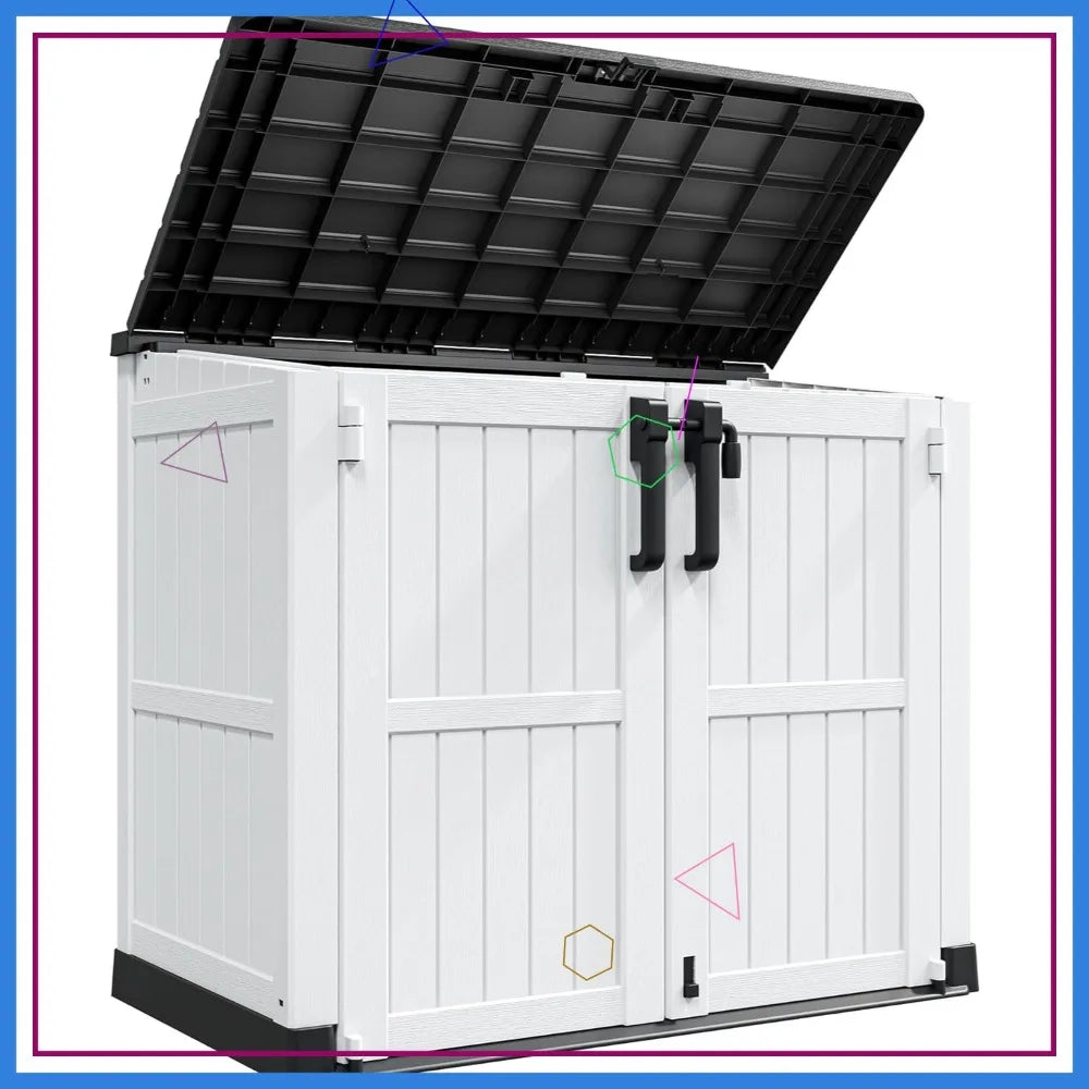 36 Cu Ft Outdoor Storage Shed with Lockable Doors, Waterproof