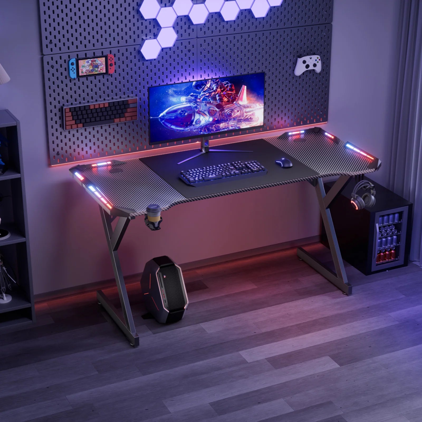 Gaming Desk with RGB LED Lights