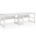 Two Person Desk with Bookshelf, 78.7 Computer Office Double Desk for Two Person, Rustic Writing Desk Workstation
