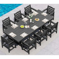 9 Piece Outdoor Dining Set, 84" HDPE Outdoor Table and 8 Chairs