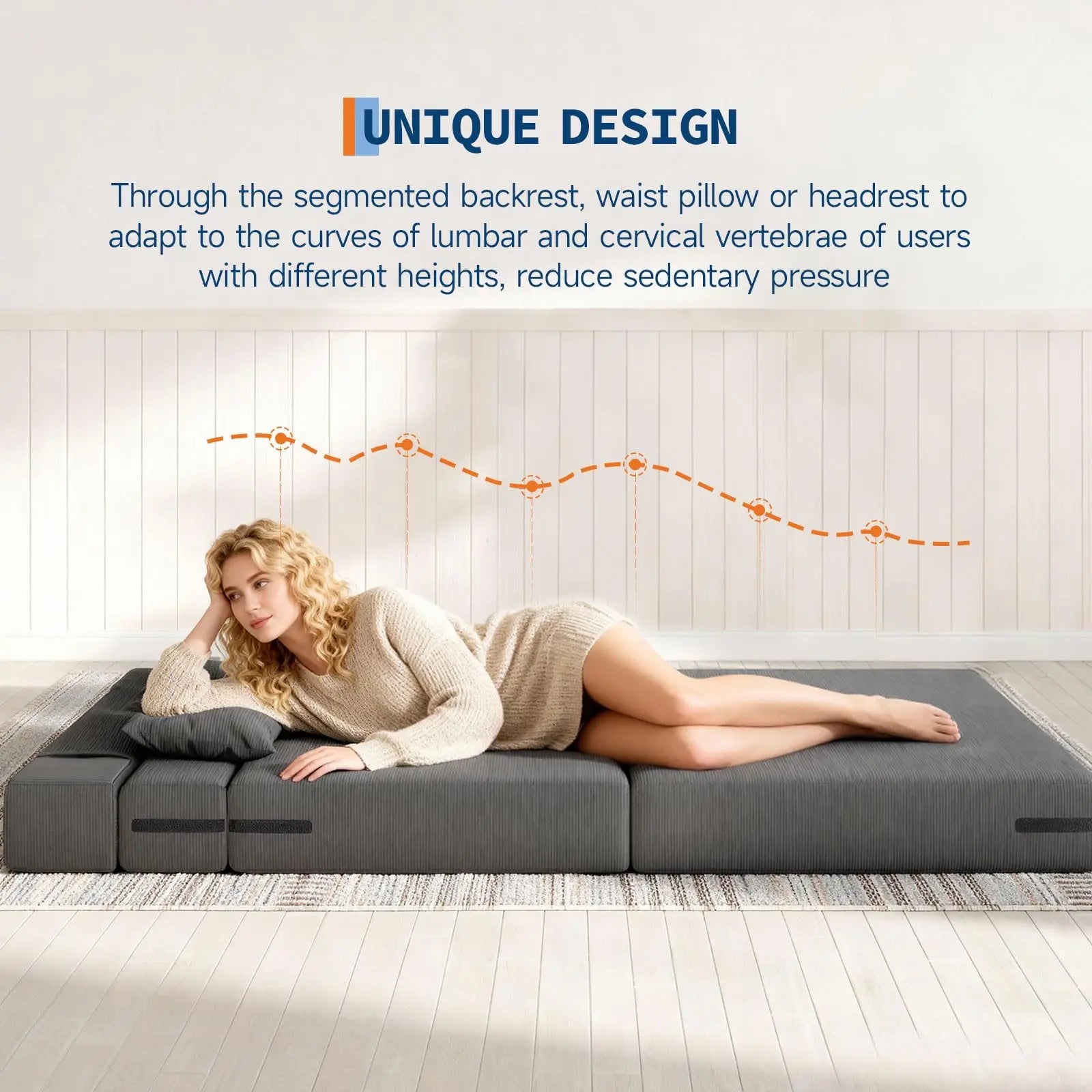 4-in-1 Folding Sofa Bed Convertible Sleeper Loveseat Couch