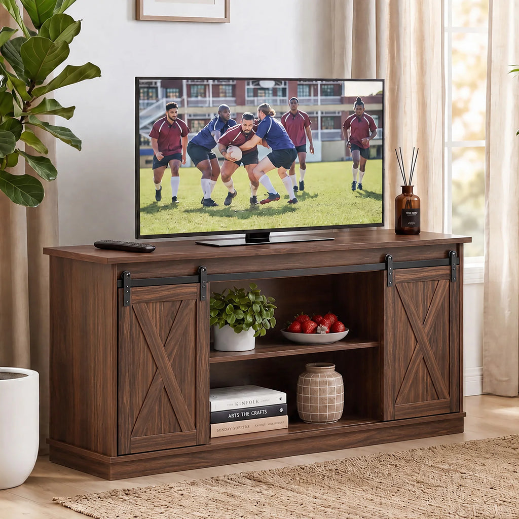 Wood Storage Shelves Cabinet For Living Room Modern Media TV Console Table TV Stand for 65 Inch Television Storage Organization Beside Nightstand Tables