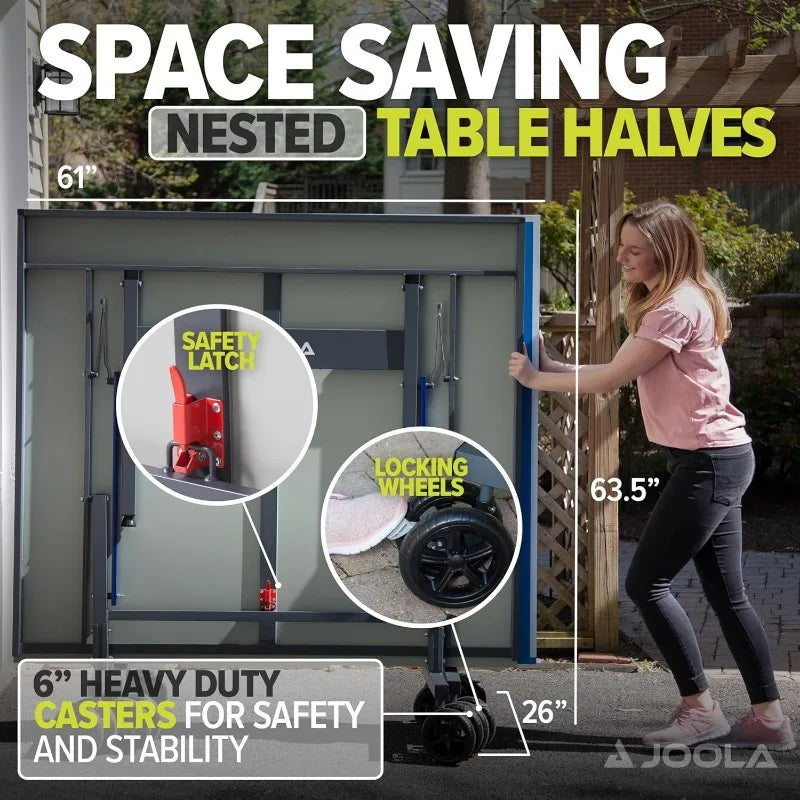 Outdoor Ping Pong Table with Waterproof Table Tennis Net Set