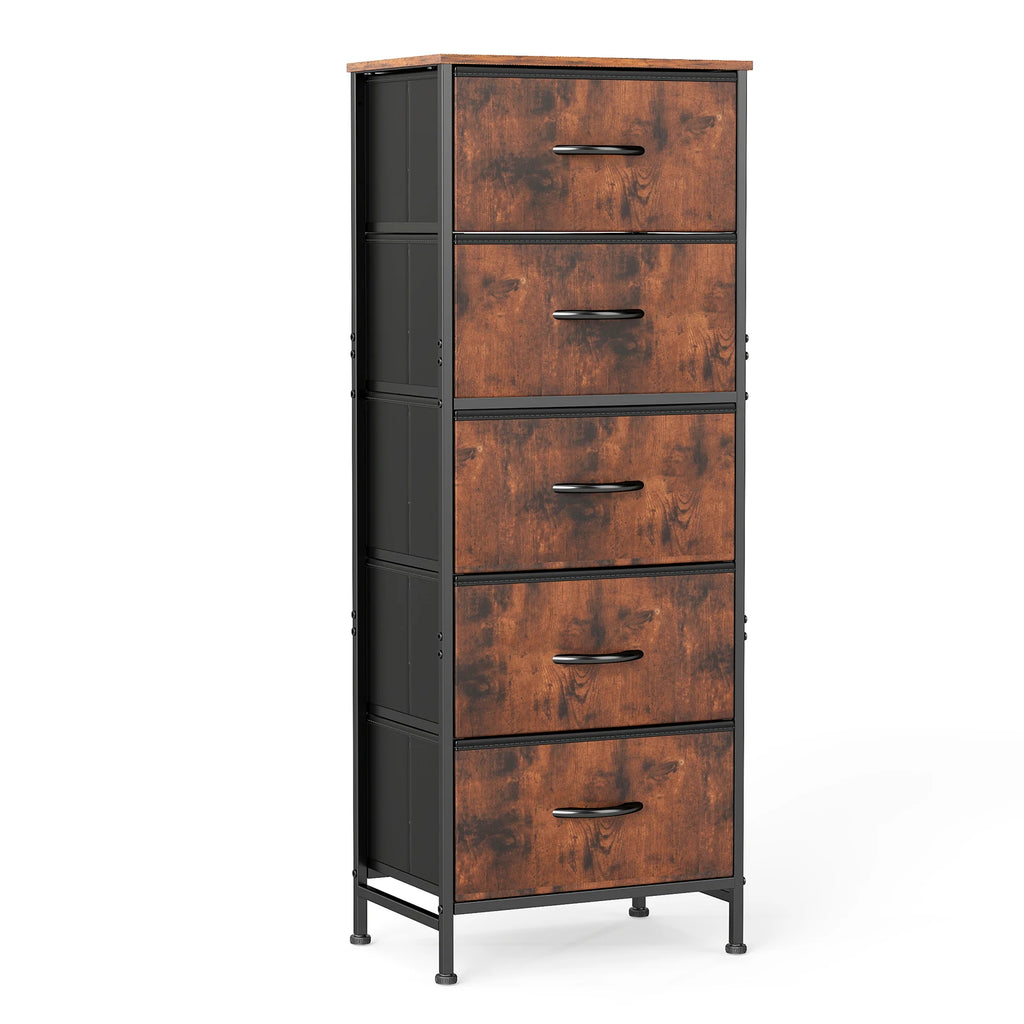 48IN Dresser For Bedroom With 5 Fabric Drawers Nightstand Wardrobe