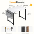 31IN to 55IN Computer Office Desk Writing Study Office Gaming Table with Storage Bag Metal Frame Wood Tabletop Easy Assembly